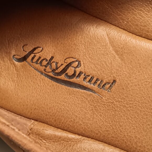 Lucky Brand women's 'Emmie' 'Cognac' leather ballet flats shoes sz 10 M - Picture 12 of 13